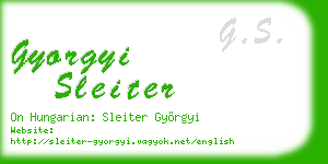 gyorgyi sleiter business card